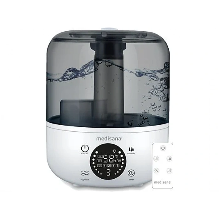 MEDISANA 45055 Ekranlı Aroma Fonksiyonlu 2.5L Buharlı Hava Nemlendirme Cihazı Beyaz