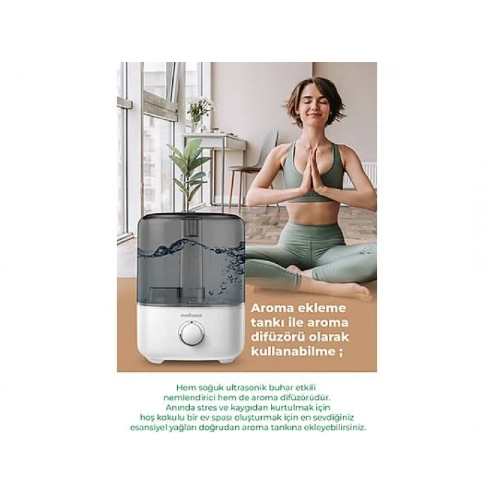 MEDISANA 45071 Aroma Fonksiyonlu 4.5L Buharlı Hava Nemlendirme Cihazı