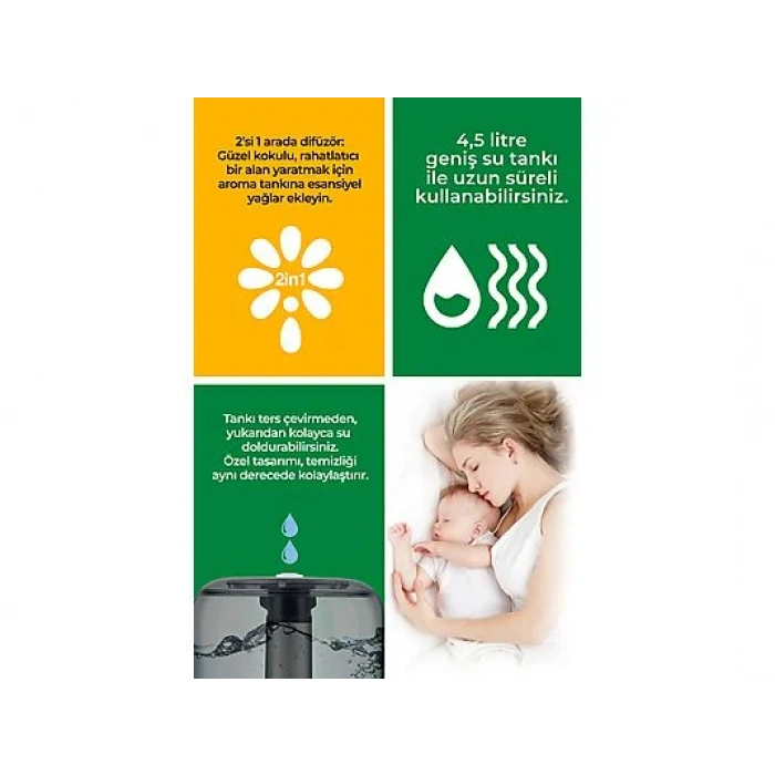 MEDISANA 45071 Aroma Fonksiyonlu 4.5L Buharlı Hava Nemlendirme Cihazı