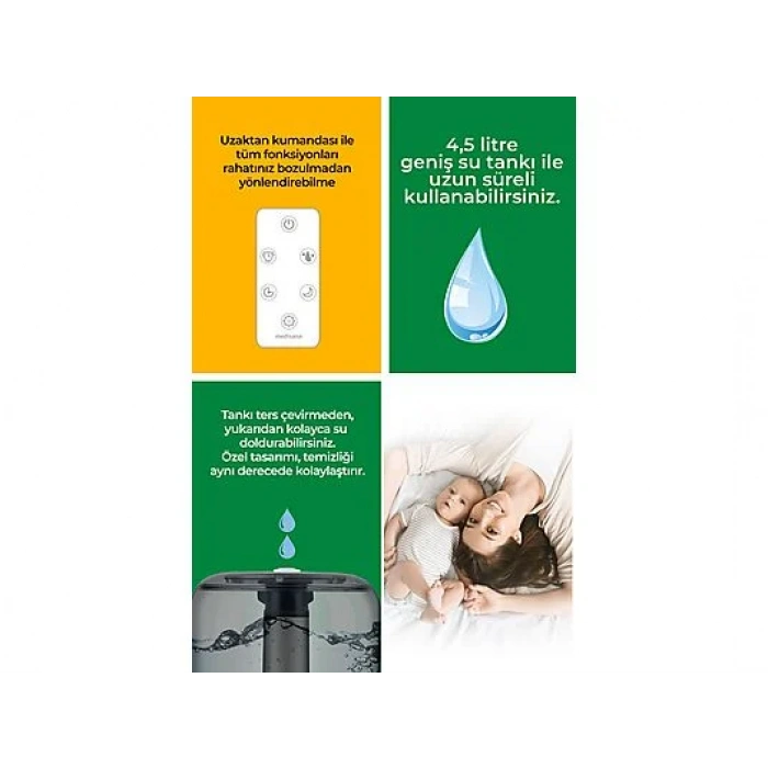 MEDISANA 45075 Ekranlı Aroma Fonksiyonlu 4.5L Buharlı Hava Nemlendirme Cihazı