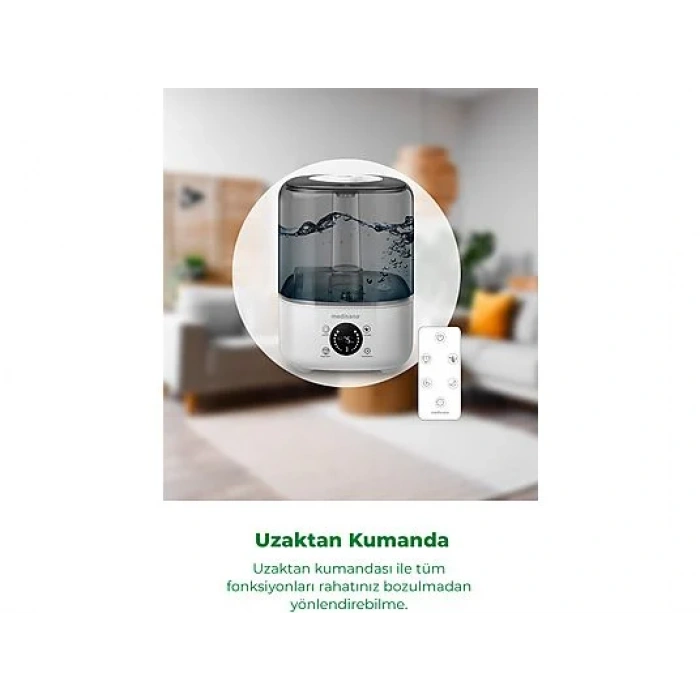MEDISANA 45075 Ekranlı Aroma Fonksiyonlu 4.5L Buharlı Hava Nemlendirme Cihazı