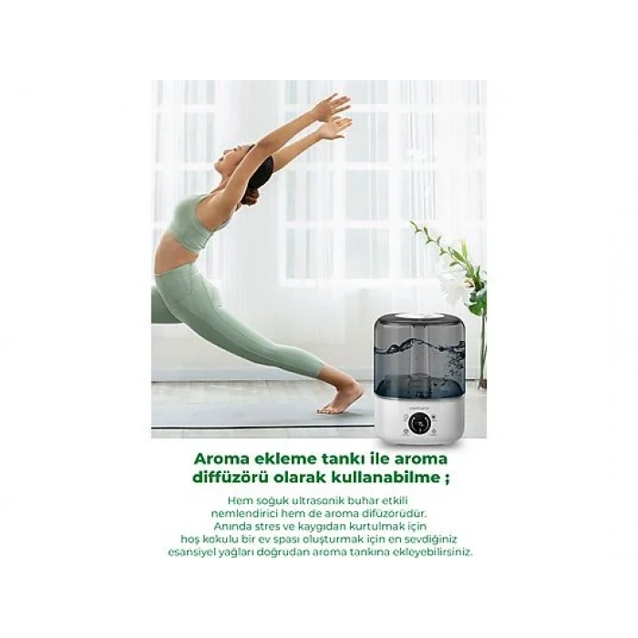 MEDISANA 45075 Ekranlı Aroma Fonksiyonlu 4.5L Buharlı Hava Nemlendirme Cihazı