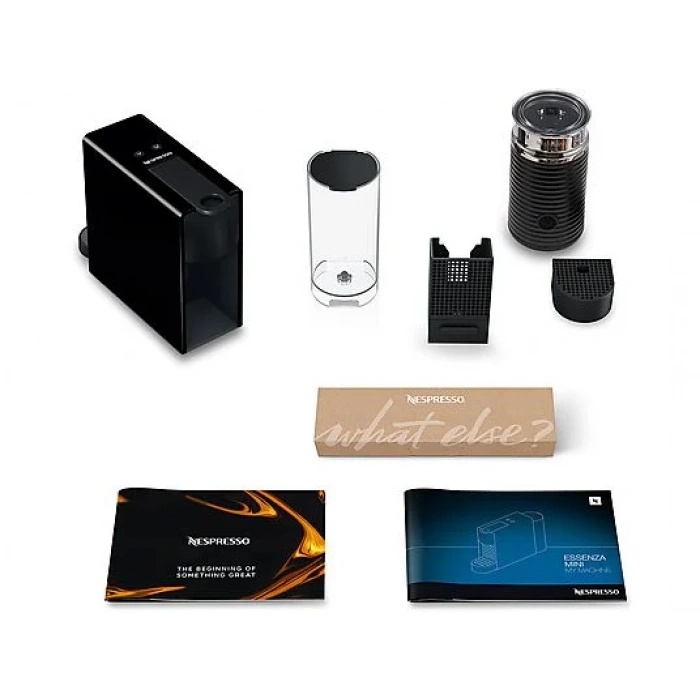 NESPRESSO C35 Essenza Mini Siyah Kahve Makinesi ve Süt Köpürtücü Aksesuar