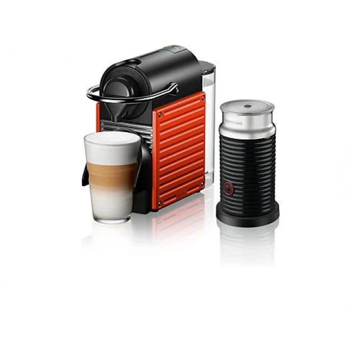 NESPRESSO C66R Pixie Kırmızı Kahve Makinesi ve Süt Köpürtücü Aksesuar