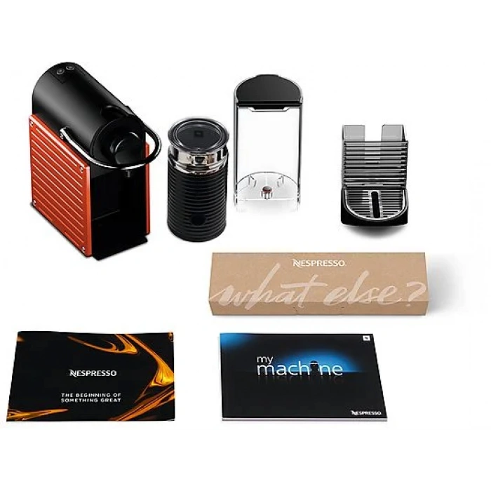 NESPRESSO C66R Pixie Kırmızı Kahve Makinesi ve Süt Köpürtücü Aksesuar