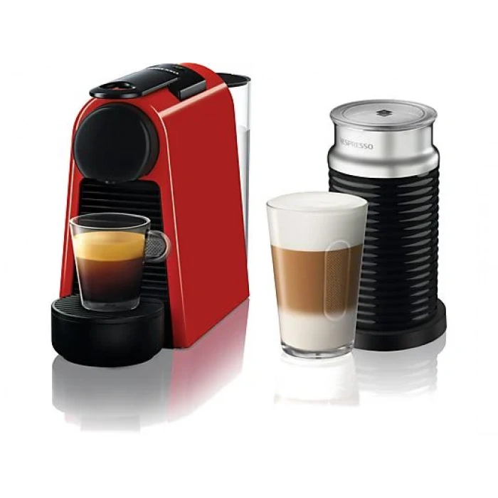 NESPRESSO D35 Essenza Mini Kırmızı Kahve Makinesi ve Süt Köpürtücü Aksesuar