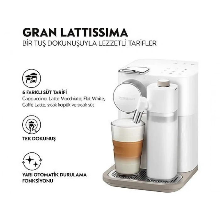 NESPRESSO F541 Gran Latissima Beyaz Süt Çözümlü Kahve Makinesi