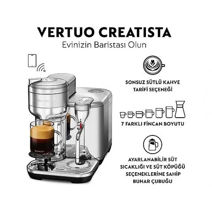 NESPRESSO Vertuo Creatista Pro Kapsüllü Kahve Makinesi Metalik