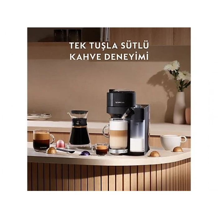 NESPRESSO Vertuo Latissima Süt Çözümlü Kapsüllü Kahve Makinesi Siyah