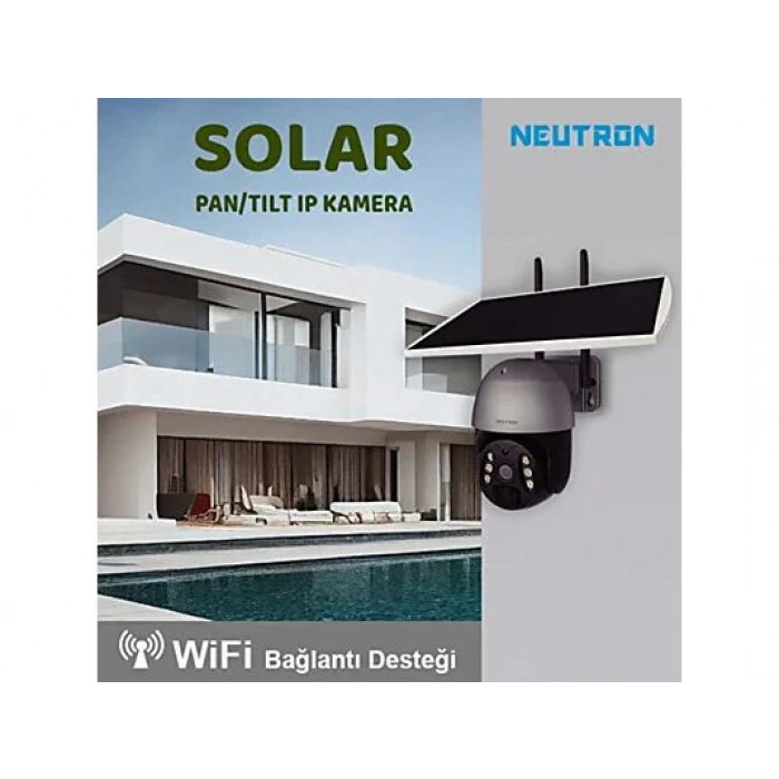 NEUTRON 3MP Wifi Solar Güneş Enerjili IP Kamera Siyah