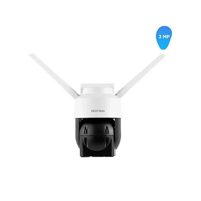 NEUTRON Gece Görüşlü Led Işıklı 360° Dönebilen Alarmlı 3MP PTZ Dış Ortam Güvenlik Kamerası Beyaz