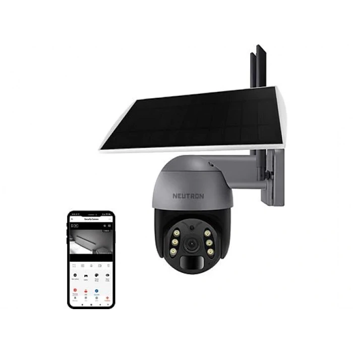 NEUTRON Solar Güneş Enerjili 3MP 4G IP Kamera Siyah