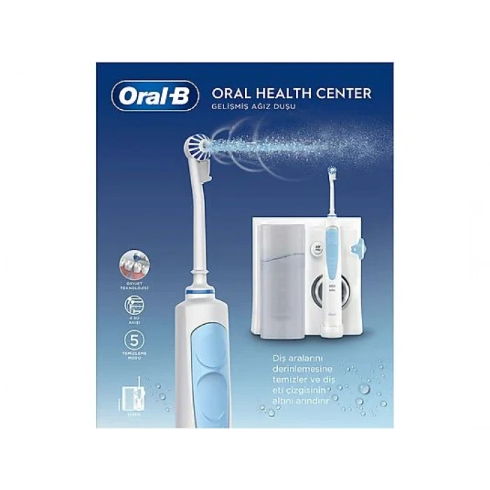 ORAL B Ağız Sağlığı Merkezi Ağız Duşu, 1 Oxyjet Başlığı, 1 Water Jet Başlığı