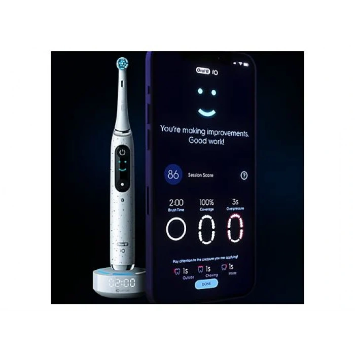 ORAL B iO 10 Şarjlı Diş Fırçası + Manyetik Şarj + Seyahat Kabı Beyaz