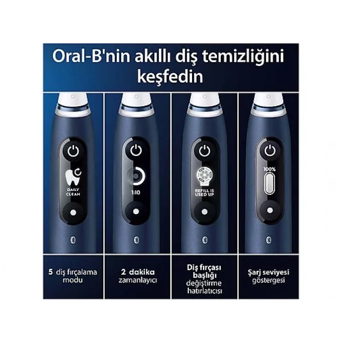 ORAL B iO 7 Şarjlı Diş Fırçası Safir Mavisi Manyetik Şarj ve Seyahat Kabı
