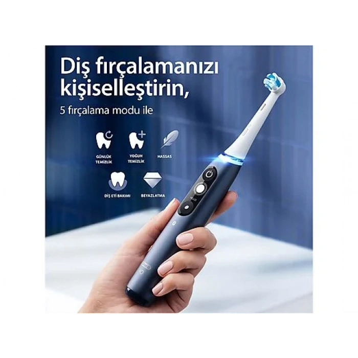 ORAL B iO 7 Şarjlı Diş Fırçası Safir Mavisi Manyetik Şarj ve Seyahat Kabı