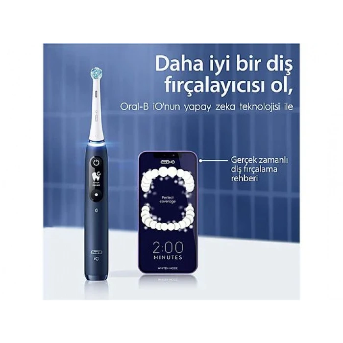 ORAL B iO 7 Şarjlı Diş Fırçası Safir Mavisi Manyetik Şarj ve Seyahat Kabı
