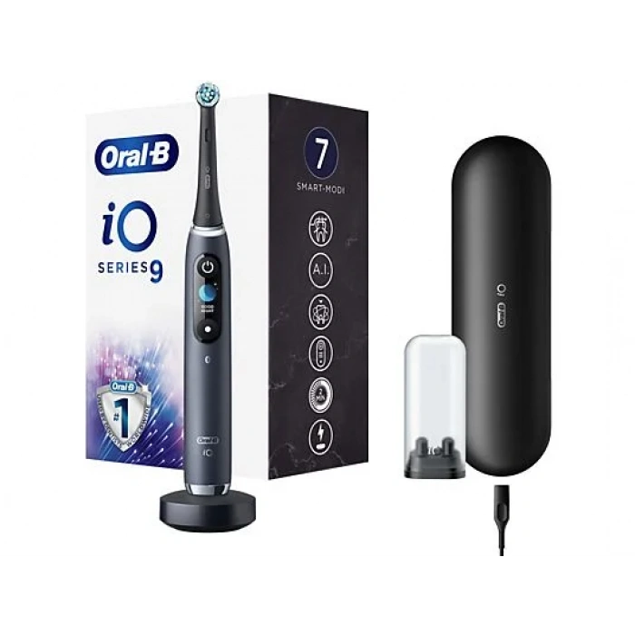 ORAL B iO 9 Şarjlı Diş Fırçası Siyah+Manyetik Şarj+Seyahat Kabı