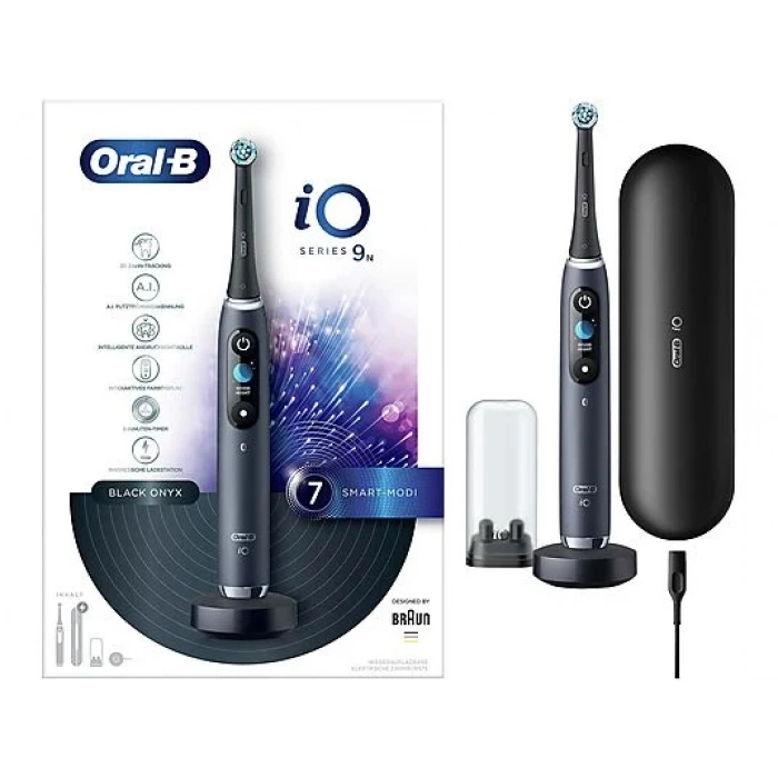 ORAL B iO 9 Şarjlı Diş Fırçası Siyah+Manyetik Şarj+Seyahat Kabı
