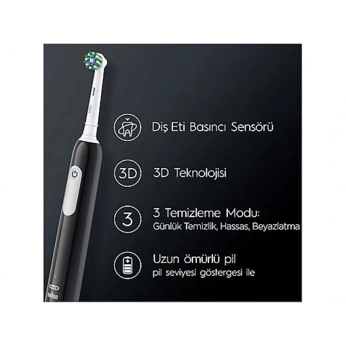 ORAL B Pro 1 Series 1 İkili Paket Siyah ve Mavi Şarjlı Diş Fırçaları