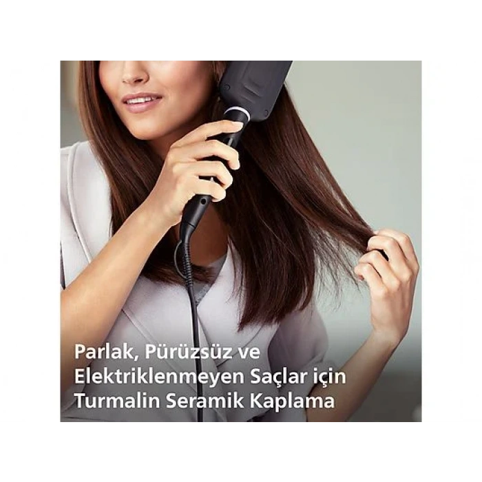 PHILIPS BHH880/00 Geniş Fırça Alanı, Turmalin Seramik Kaplama, 2 Sıcaklık Ayarı Düzleştirici Tarak