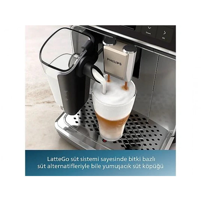 PHILIPS EP4446/70 Tam Otomatik Espresso Makinesi Krom Siyah