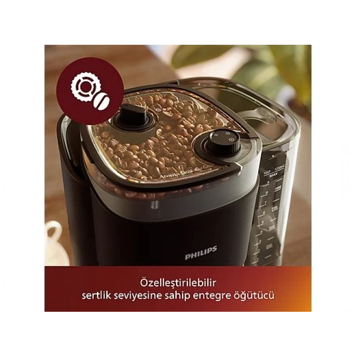 PHILIPS HD7888/01 All In One Brew Öğütücülü Filtre Kahve Makinesi Siyah Krom