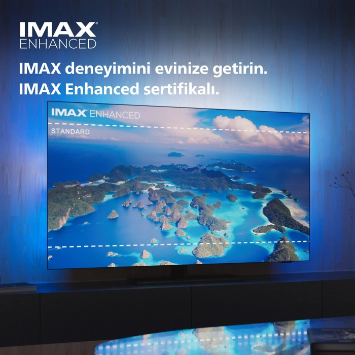 PHILIPS OLED808 65 inç 164 Ekran Uydu Alıcılı 4K UHD Ambilight OLED TV Gri