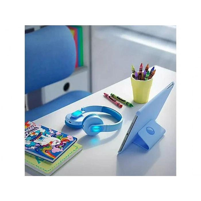 PHILIPS TAK4206BL Mikrofonlu Kablosuz Kulak Üstü Çocuk Kulaklığı Mavi