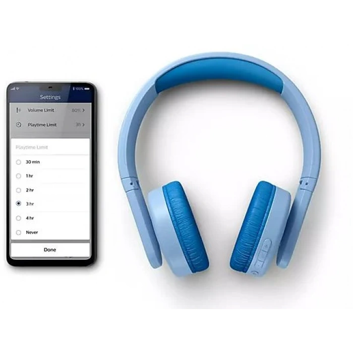 PHILIPS TAK4206BL Mikrofonlu Kablosuz Kulak Üstü Çocuk Kulaklığı Mavi
