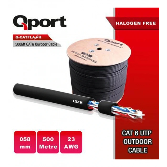 Qport Q-CATFLASH 23AWG CAT6 500mt LSZH Outdoor Kab