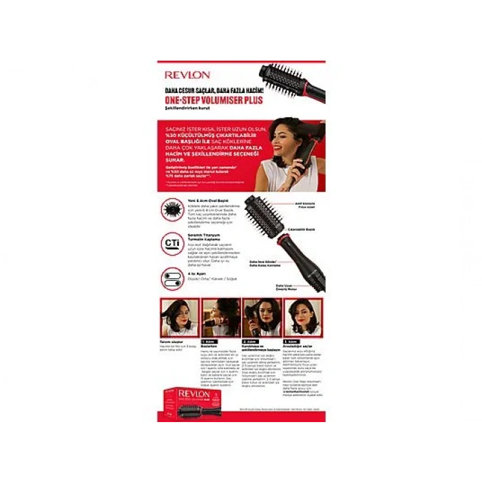 REVLON RVDR5298 One Step Plus Volumiser Saç Kurutma Makinesi ve Şekillendirici Siyah