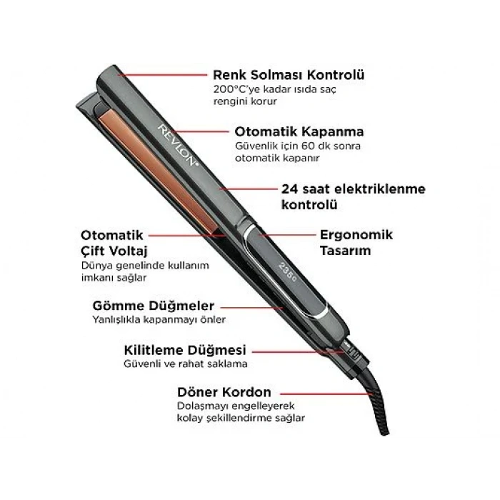 REVLON RVST2175 Pro Collection Extra Uzun Saç Düzleştirici Siyah