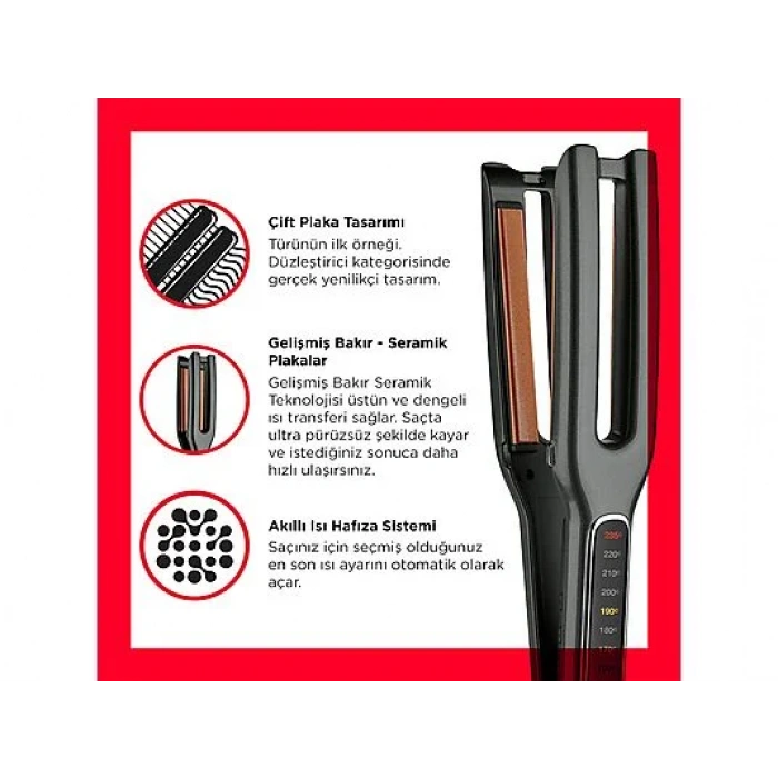 REVLON RVST2204 One Step Çift Plakalı Saç Düzleştirici