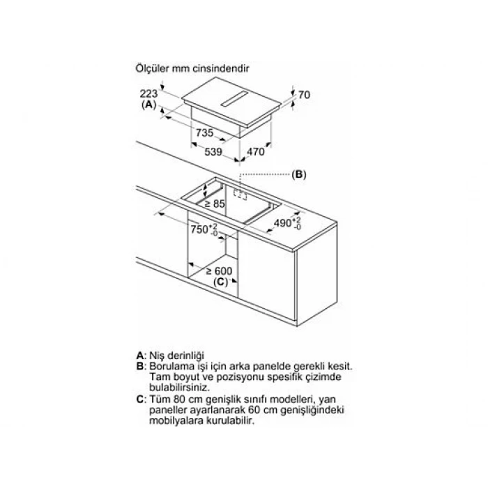 SIEMENS EX875LX67E Davlumbaz Entegreli İndüksiyon Ocak