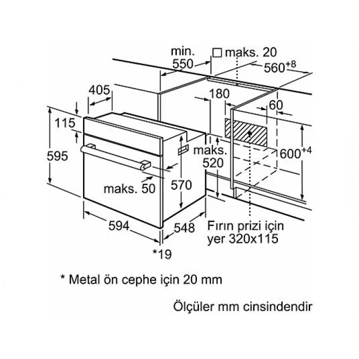 SIEMENS HB214FBW1T 66 L Ankastre Fırın