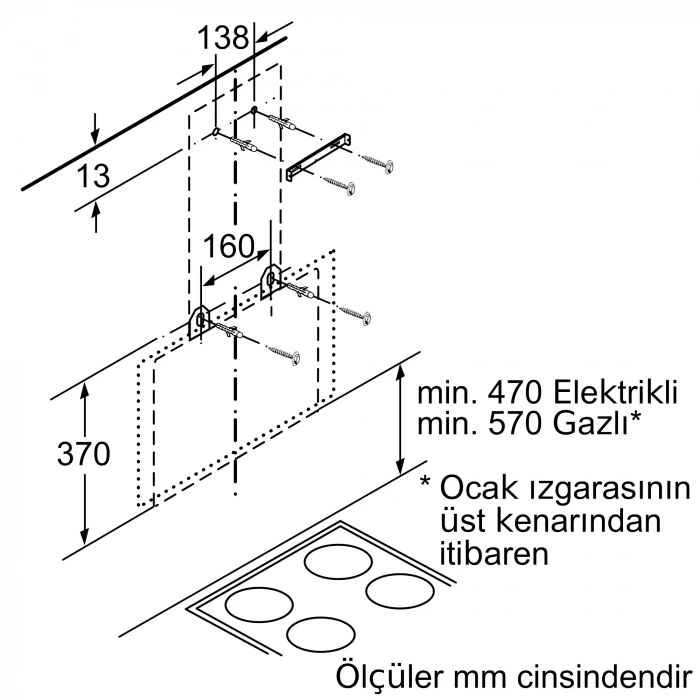 SIEMENS LC68KAK20T Duvar Tipi Davlumbaz Beyaz