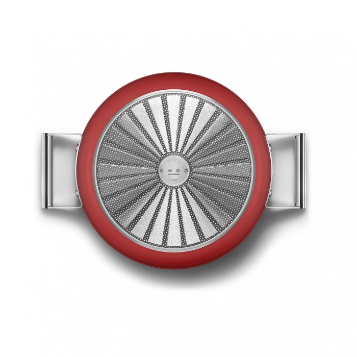 Smeg Cookware Kırmızı Tencere Cam Kapaklı 28 cm