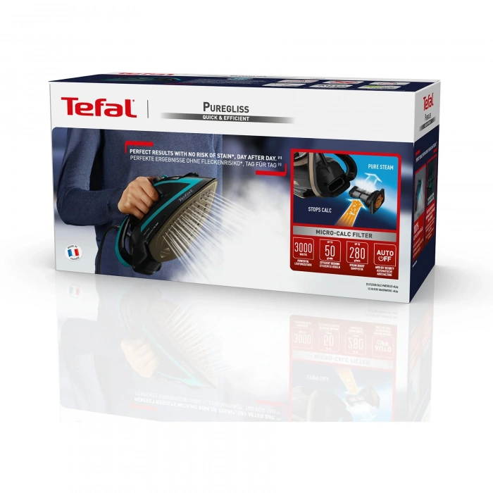 TEFAL FV8066 Puregliss Buharlı Ütü Siyah Yeşil