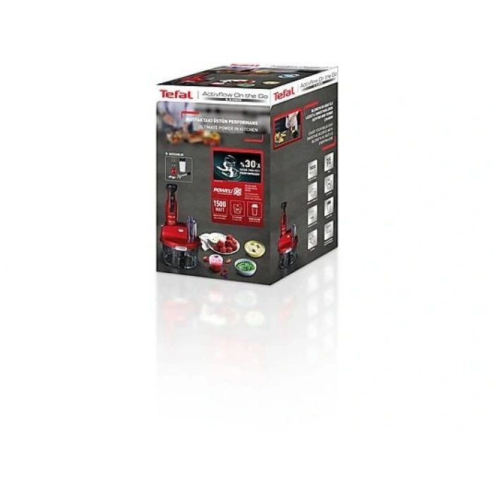 TEFAL Powelix Activflow OntheGo 1500W Cam Hazneli Blender Seti Kırmızı