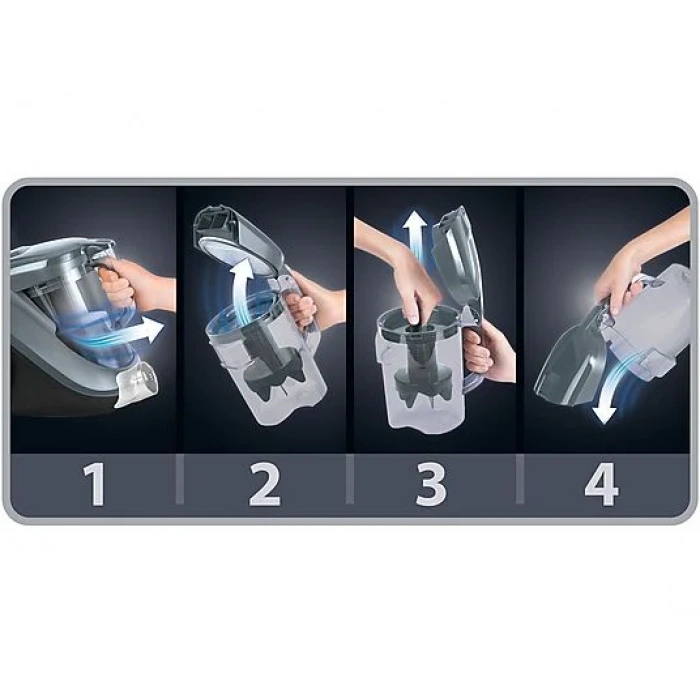 TEFAL TW3751 Compact Power Cyclonic Toz Torbasız Elektrikli Süpürge Mavi Siyah