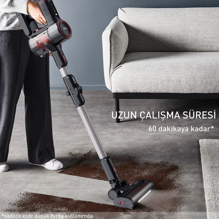 TEFAL TY6T90TR X-Force Flex 8.60 Max Şarjlı Dikey Süpürge Siyah