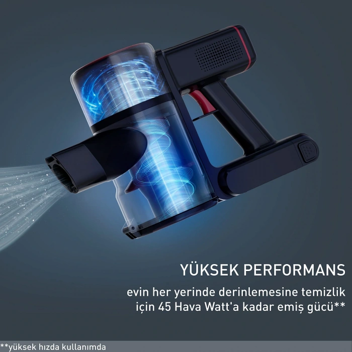 TEFAL TY6T90TR X-Force Flex 8.60 Max Şarjlı Dikey Süpürge Siyah