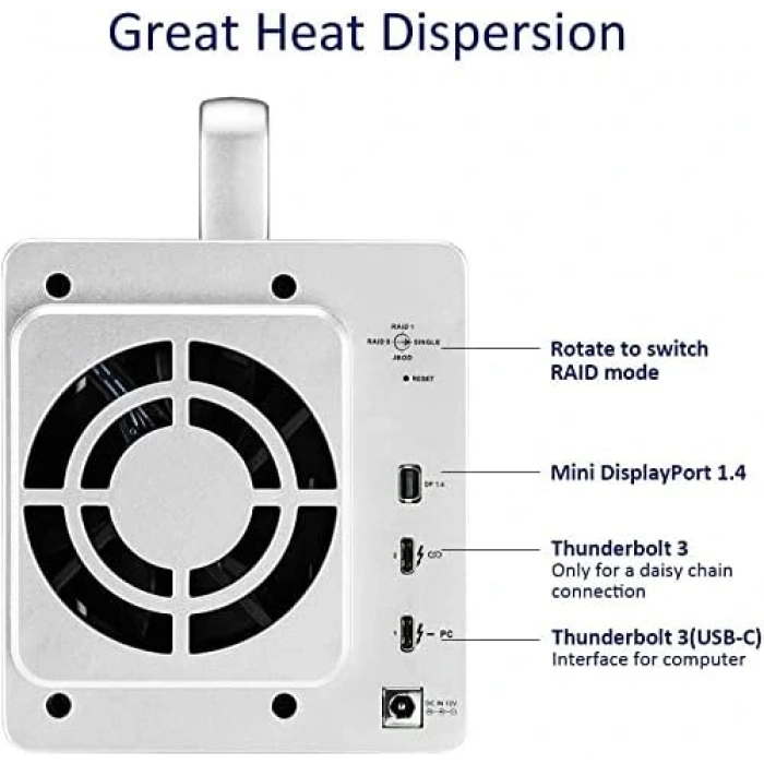 TerraMaster TD2-Thunderbolt3 2 Disk Yuvalı DAS Cih
