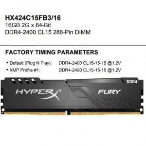 Kingston-HyperX 16GB 2400MHz DDR4 HX424C12PB3/16