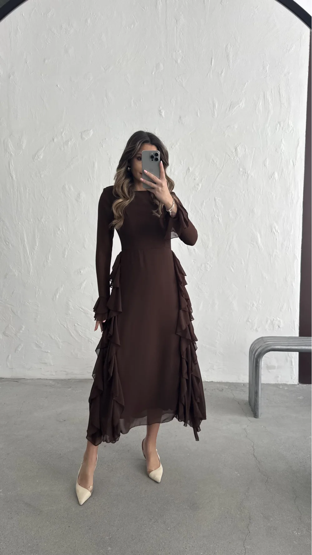 VOLANLI TÜL ELBİSE