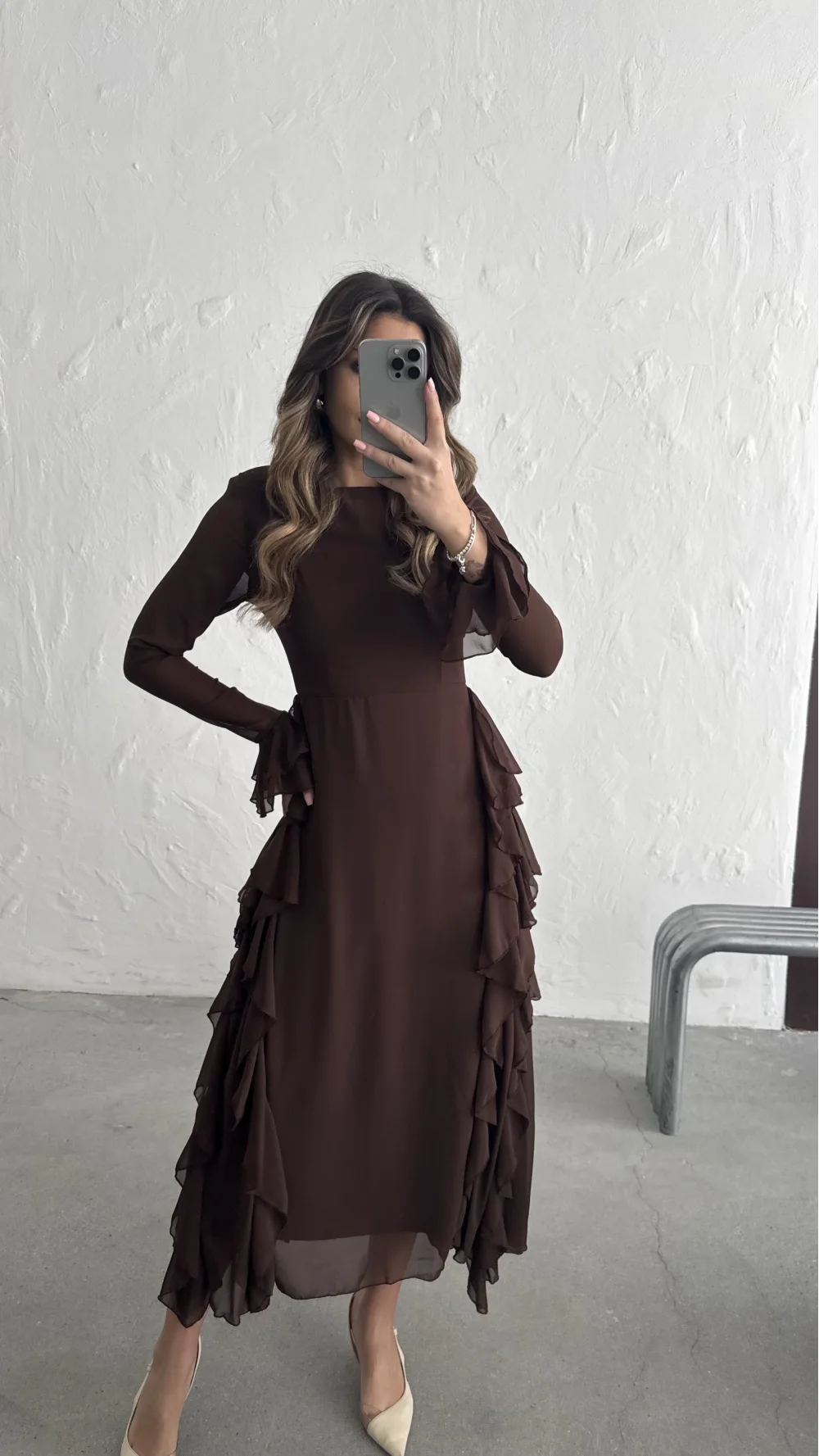 VOLANLI TÜL ELBİSE