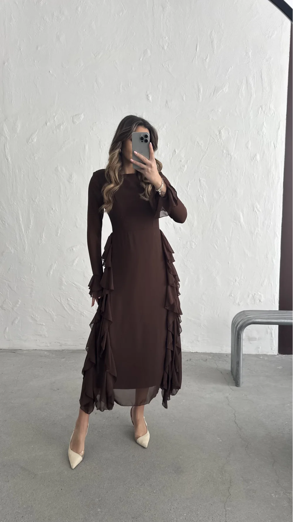 VOLANLI TÜL ELBİSE