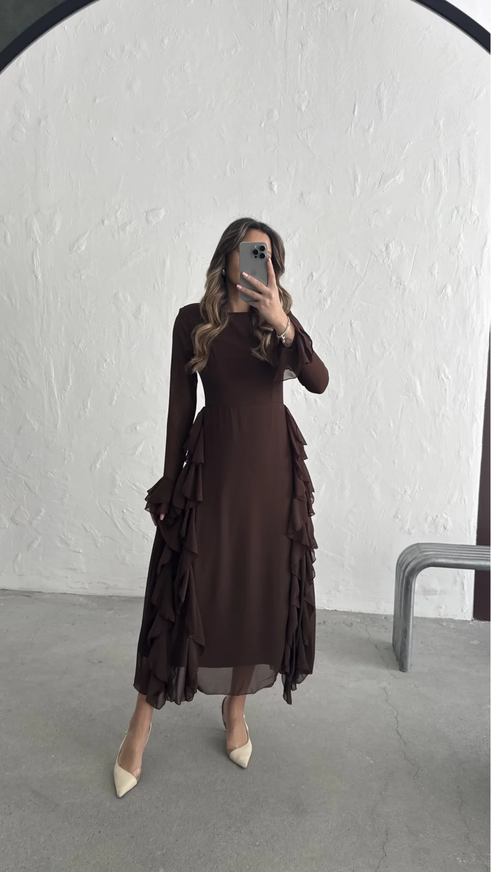 VOLANLI TÜL ELBİSE