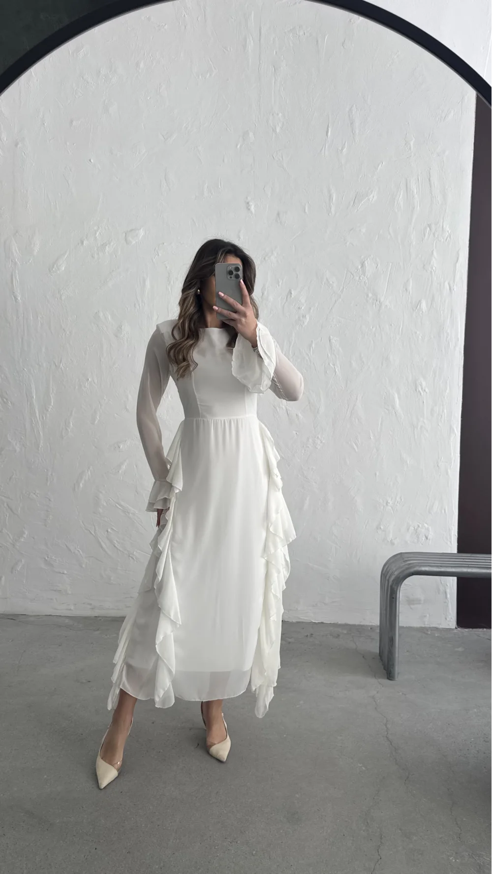 VOLANLI TÜL ELBİSE